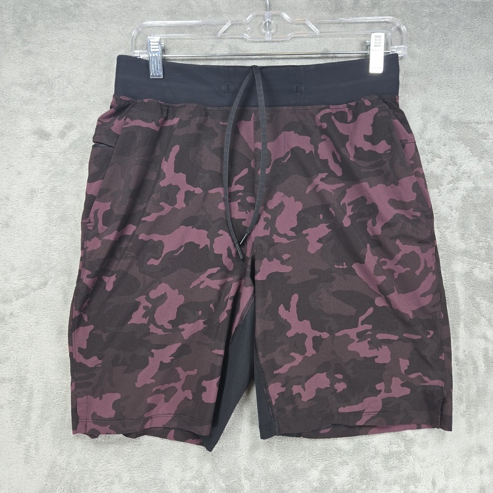 Lululemon Men's Size Small T.H.E. Linerless 9" Incognito Camo Red Shorts M7AAWS‎